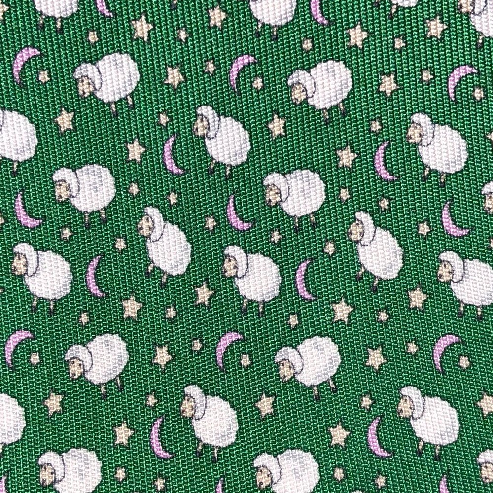 Salvatore Ferragamo Tie - Green Sheep Design